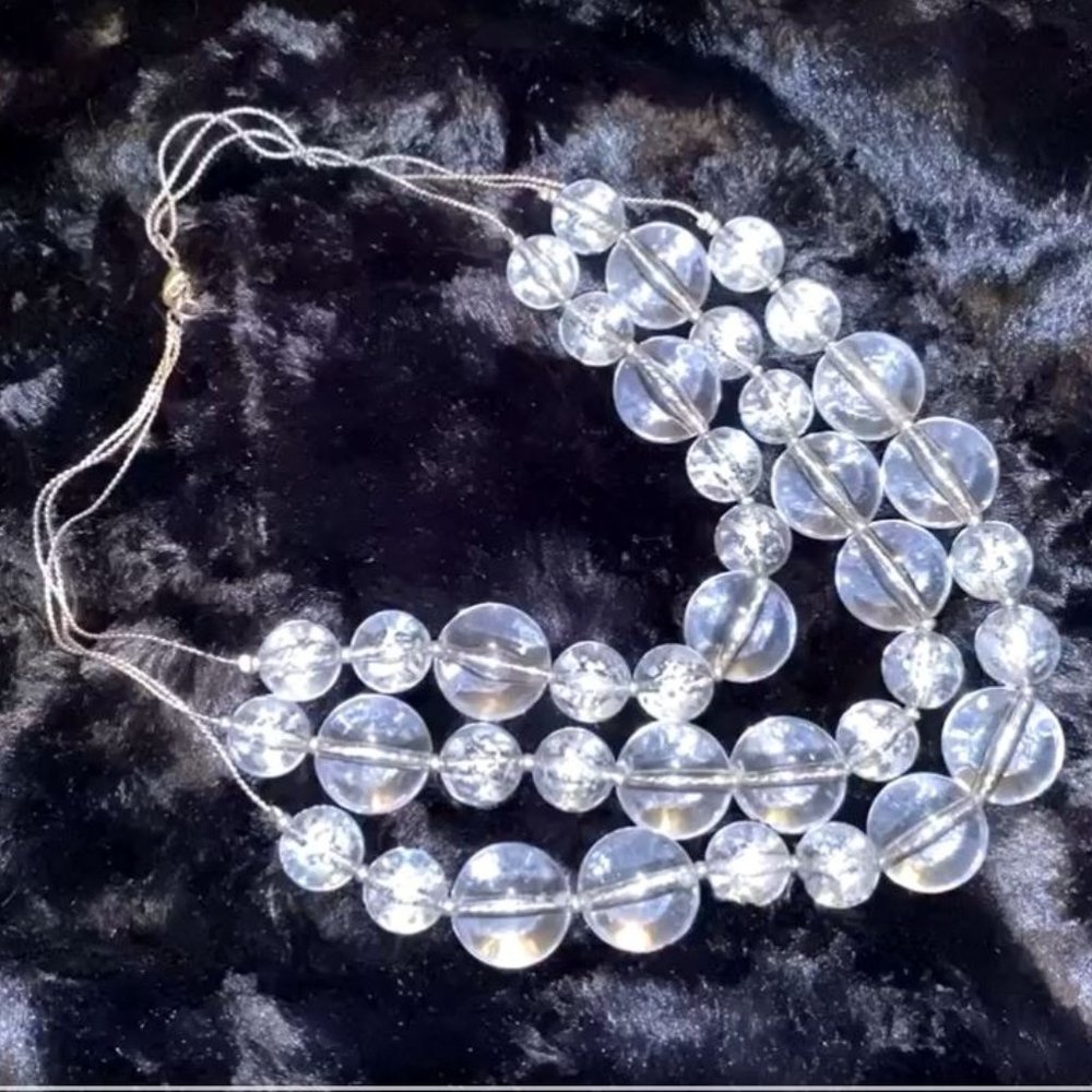 Chunky, clear, beaded necklace